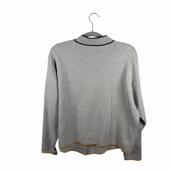 Zaket & Plover Neru Collar Sweater Cotton/Cashmere Blend Contemporary Knit Gray - Picture 4 of 6